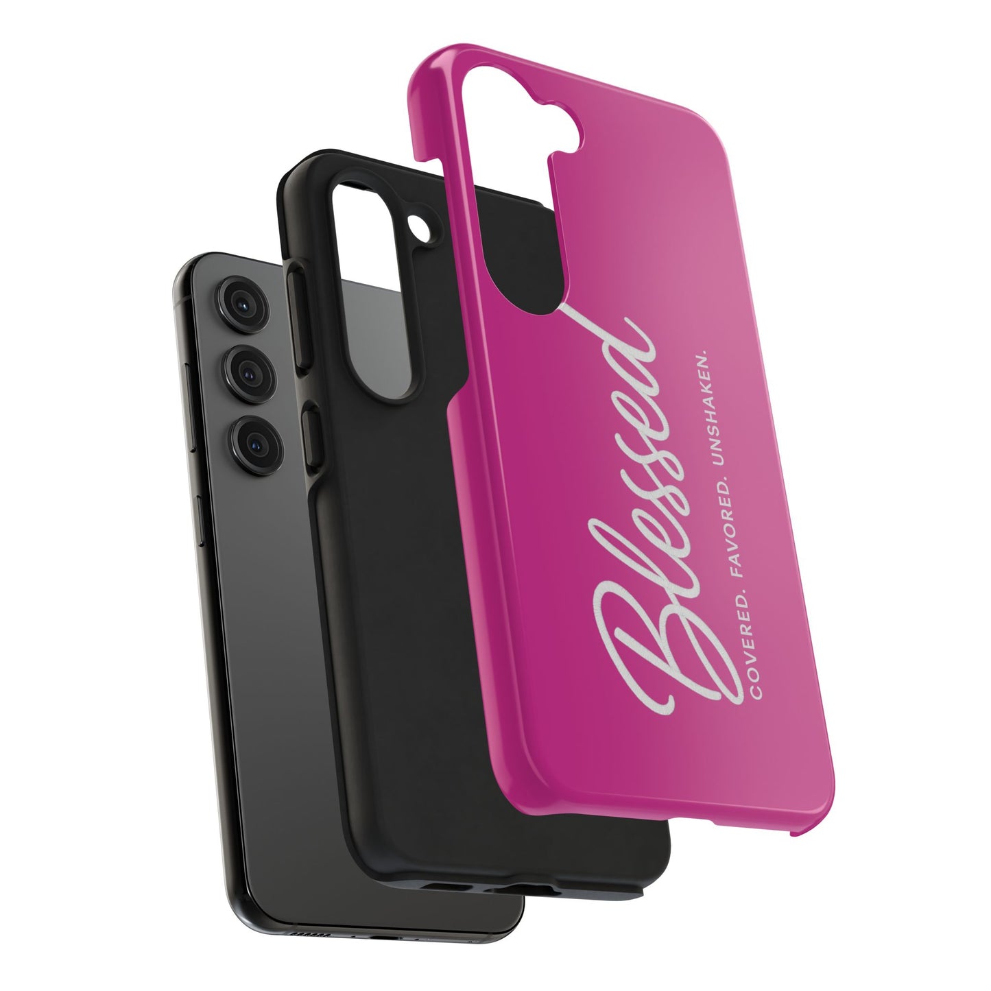 "Blessed, Covered, Favored, Unshaken" Phone Case
