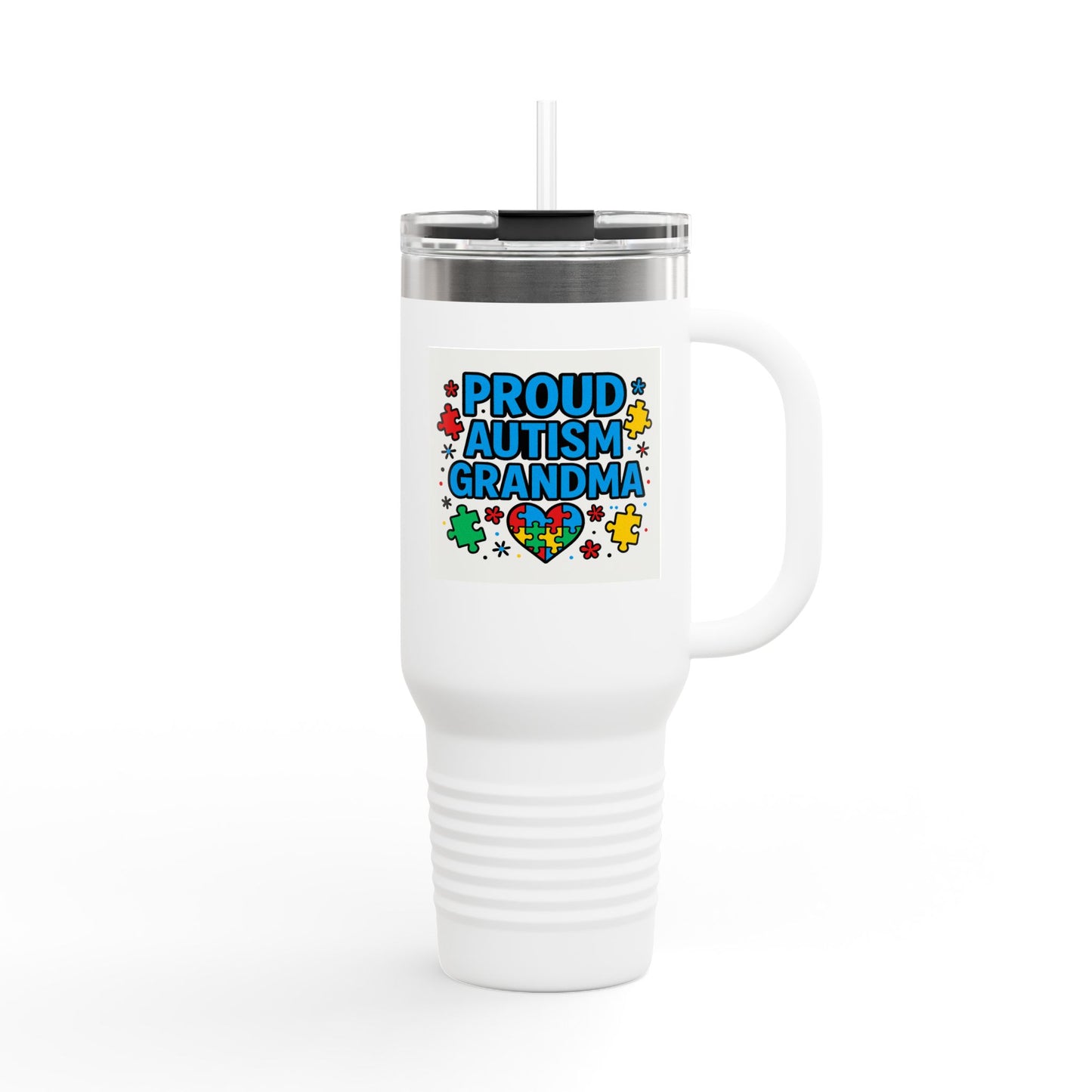 Copy of "Proud Autism Grandma" Insulated Travel Mug, 40oz