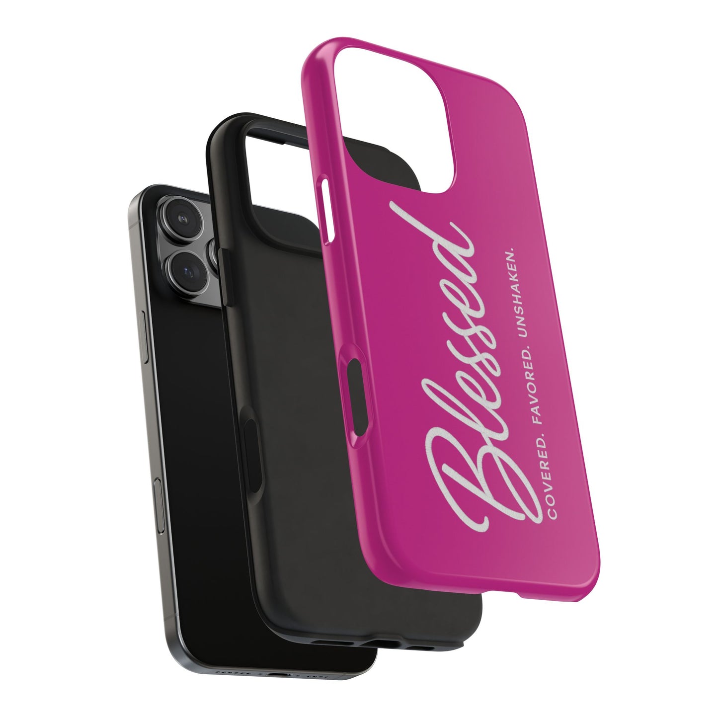 "Blessed, Covered, Favored, Unshaken" Phone Case