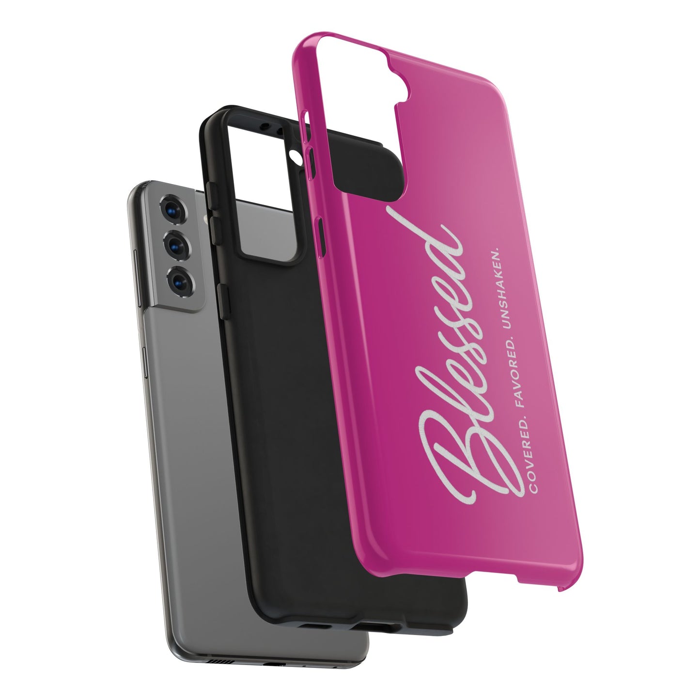 "Blessed, Covered, Favored, Unshaken" Phone Case