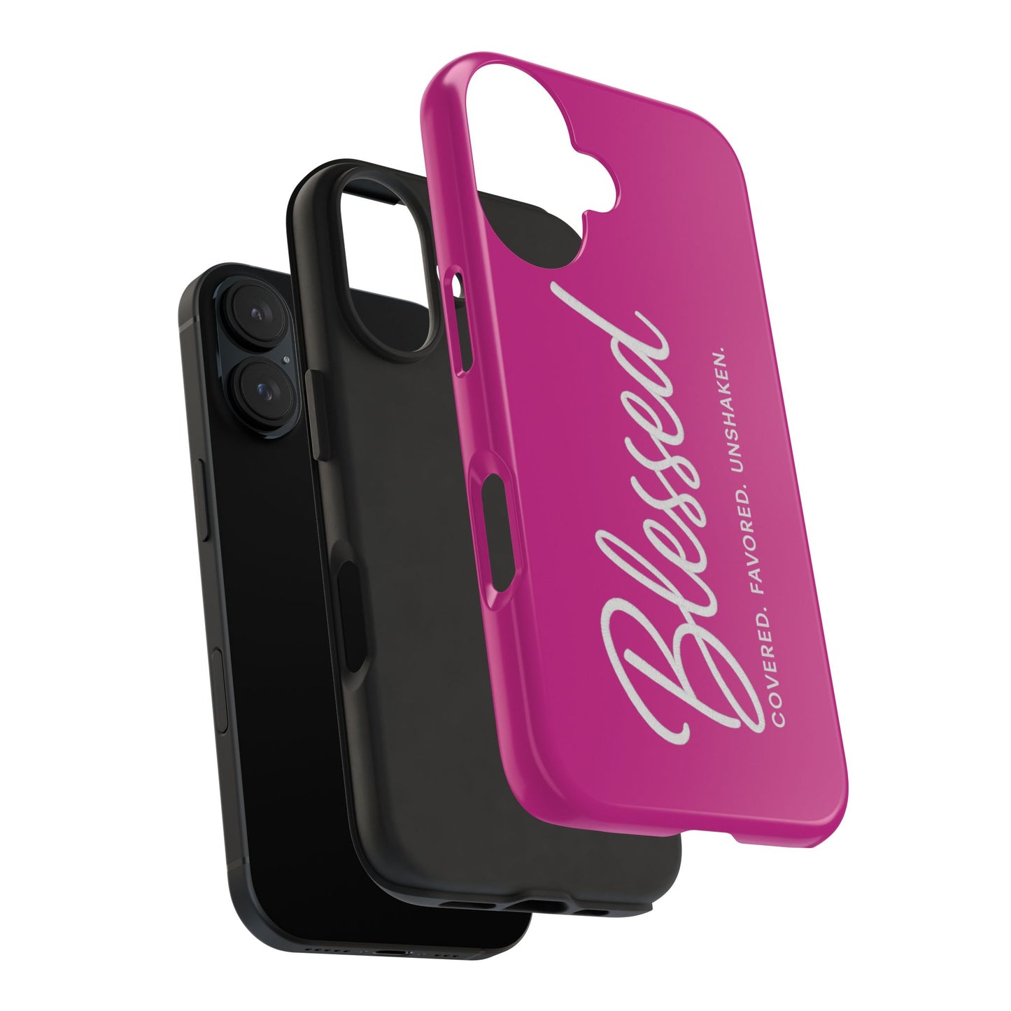 "Blessed, Covered, Favored, Unshaken" Phone Case
